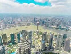 overview of shanghai,time lapse Stock Footage