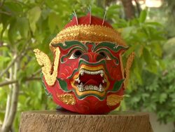 ZI CU Cambodian ceremonial mask / Cambodia Stock Footage