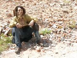 Homeless holding a cardboard written hope Stock Footage