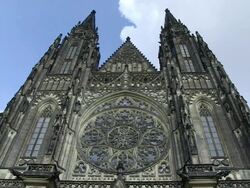 MS View of st. vitus cathedral / Prague, Hlavni mesto Praha, Czech Republic Stock Footage