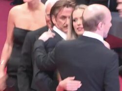 Roberta Armani, Designer Giorgio Armani, actor Sean Penn, Paul Haggis, Thierry Fremaux and Petra Nemcova at Reality Premiere: 65th Cannes Film Festival at Palais des Festivals on May 18, 2012 in Cannes, France (Footage by WireImage Video/Getty Images) Stock Footage