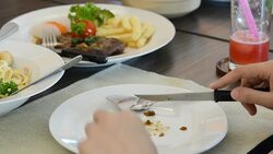 EatingBeefSteak Stock Footage