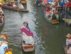 Floating Market (Timelapse). Stock Footage