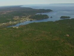 WS AERIAL View of Cutler harbour / Maine, United States Stock Footage