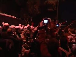 Rally against budget cut plans turn violent, EU flag burned News Clip