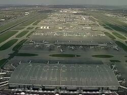AERIAL Heathrow Airport from the West Stock Footage