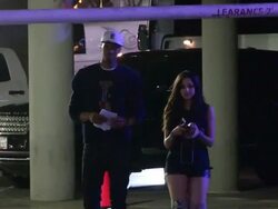 Wesley Johnson on Kobe Bryant Return to Line Up at Jay Z Magna Carter Concert at Staples LA in Hollywood - Celebrity Sightings in Los Angeles, CA on 12/09/13 Stock Footage