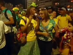 FIFA 2014 World Cup Fan Fest: Brazil v Cameroon Stock Footage