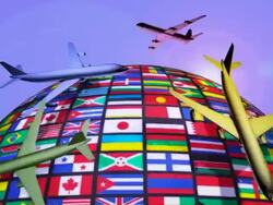 (Loop + Alpha) Planes,Air Travel around the World Stock Footage