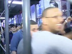 ATMOSPHERE: fans at the 'Halo:Reach' Midnight Madness Launch Event with Kid Cudi at New York NY. (Footage by WireImage Video/GettyImages) Stock Footage