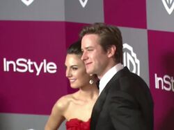 Armie Hammer at the 2011 InStyle/Warner Brothers Golden Globe Awards Party at Beverly Hills CA. (Footage by WireImage Video/GettyImages) Stock Footage