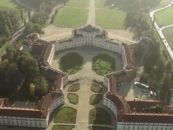 WS AERIAL Shot of Palazzo Stupinigi royal house / Piedmont, France Stock Footage