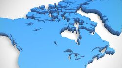 3D World Map Zoom Canada Stock Footage