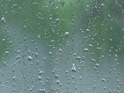 HD : Raining on window with sound Stock Footage
