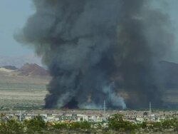 WS View of fire with smoke / Las Vegas, Nevada, United States Stock Footage