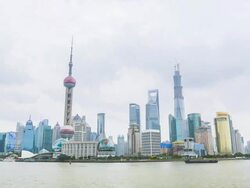 Time Lapse - Shanghai Skyline at Twilight Stock Footage