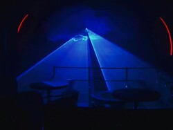 HD: Dark Club Scene With Blue Laser Stock Footage