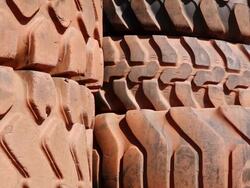 CU Shot of Old truck wheels / Taben Rodt, Rhineland Palatinate, Germany Stock Footage