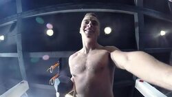 gym. Pushup with dumbbell Stock Footage