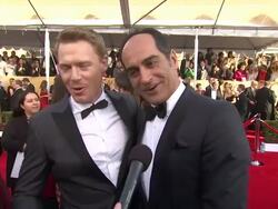 INTERVIEW - Diego Klattenhoff & Navid Negahban on their suits, what it means to them to celebrate with their peers & how they got their SAG card sat 19th Annual Screen Actors Guild Awards - Arrivals 1/27/2013 in Los Angeles, CA. Stock Footage