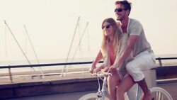 Couple at the beach Stock Footage