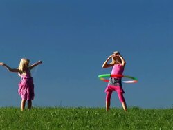 HD: Two Little Girls Exercising Stock Footage