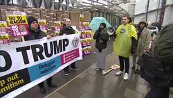Anti-Trump protest outside the US embassy in London News Clip