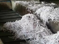 Shredded Paper Prepared for Recycling Process PAN Stock Footage
