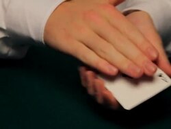 CU man passing hand over king and changing to ace Stock Footage