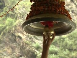Block shot temple bell yamunotri temple uttarakhand Stock Footage