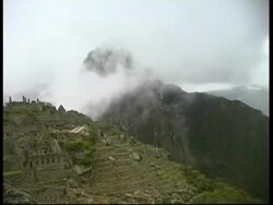 Machu Picchu, ruins and mountains, MS, Peru Stock Footage
