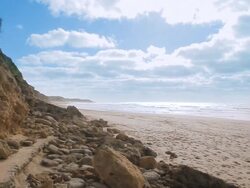 WS View of Jan Juc Beach / Jan Juc, Victoria, Australia Stock Footage