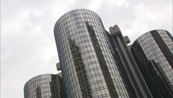 Post-modern skyscrapers reflect adjacent buildings in Venice Beach. Stock Footage