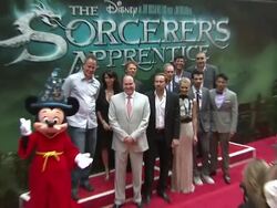 Mickey Mouse, Jon Turteltaub, Katherine Oliver Nicolas Cage, Jerry Bruckheimer, Teresa Palmer, Mayor Michael Bloomberg, Jay Baruchel, Gregory Woo and Alfred Molina  Stock Footage