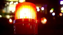 siren light on road Stock Footage