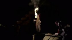 Soldiers with torches toast the death of Nostradamus in a reenactment. Stock Footage