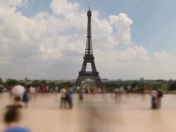 Paris Eiffel Tower Zoom Stock Footage