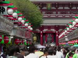 LS, Entrance to Senso-ji temple, Tokyo, Japan Stock Footage