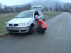 HD STEADYCAM: Changing The Tire Stock Footage