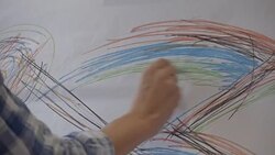 Woman artist drawing in art studio Stock Footage