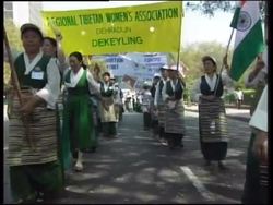 INDIA: TIBETAN WOMEN STAGE ANTI-CHINA PROTEST News Clip