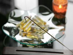 Incense stick burning Stock Footage
