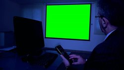 Man watches videos Stock Footage