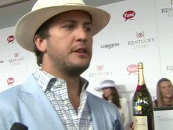 INTERVIEW - Luke Bryan on his choice of hat, on his newest single and upcoming performance at Moet & Chandon Toasts The 139th Kentucky Derby Stock Footage