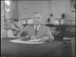 U.S. President Harry Truman announces the bombing of Hiroshima, Japan in 1945. News Clip
