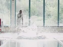 Athlete in water Stock Footage