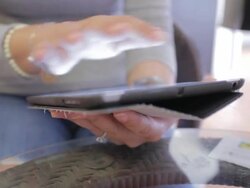Women using digital tablet,Dolly Shot Stock Footage