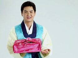 MS Men wearing hanbok showing / Seoul, Seoul, South Korea Stock Footage