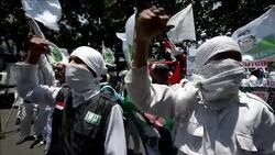 CLEAN : Indonesian radicals protest against new Jakarta governor News Clip
