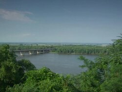 WS View of Hannibal Mississippi river / Hannibal, Missouri, United States Stock Footage